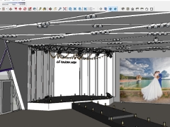 Skechup sân khấu nhà hàng tiệc cưới