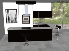 Sketchup 3d thiết kế nội thất phòng bếp