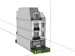 Sketchup bản vẽ mẫu nhà phố 4 tầng 6x14.6m đẹp