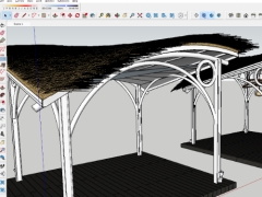 Sketchup chòi nghỉ sân vườn cảnh quan