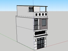 Sketchup file nhà ở 3 tầng 3.6x8.6m