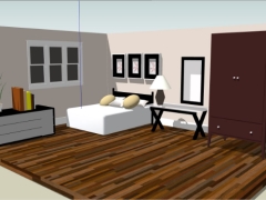 Sketchup file nội thất phòng ngủ đơn giản