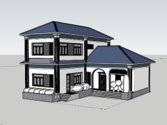 Sketchup mẫu biệt thự 2 tầng 11x14m đẹp mắt