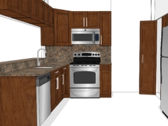Sketchup mẫu mẫu nội thất phòng bếp mới kiểu mới