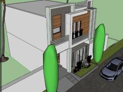 Sketchup mẫu nhà ở 2 tầng 7x7m