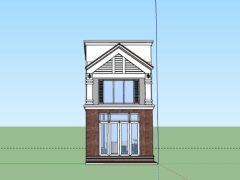 Sketchup mẫu nhà phố 2 tầng 4.5x13m đẹp