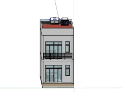 Sketchup mẫu nhà phố 2 tầng 5x17m