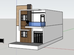 Sketchup mẫu nhà phố 2 tầng 7x15m đẹp