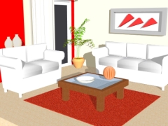 Sketchup mẫu nội thất phòng khách mới