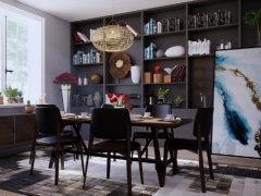 Sketchup model thiết kế nội thất phòng ăn