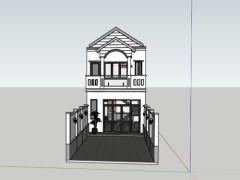 Sketchup nhà ở 2 tầng 4.8x16m