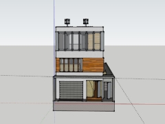 Sketchup nhà ở 2 tầng 7.6x30m đẹp