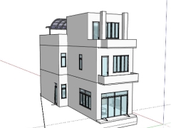 Sketchup nhà ở 3 tầng 5x15m