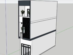 Sketchup nhà ở 3 tầng kích thước thiết kế 3.1x12.6m