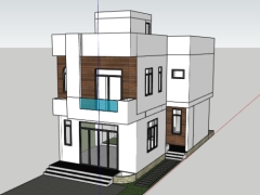Sketchup nhà ở phố 2 tầng dựng model đẹp nhất 6x17.2m