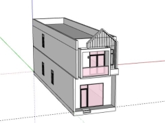 Sketchup nhà phố 2 tầng 4.9x19.8m