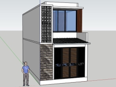 Sketchup nhà phố 2 tầng 4x8.5m model 3dmax