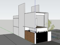 Sketchup nhà phố 2 tầng 5x15.6m file sketchup