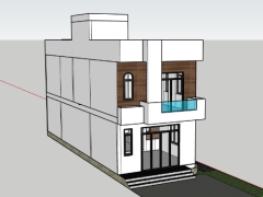 Sketchup nhà phố 2 tầng diện tích xây dựng 10.3x18.5m