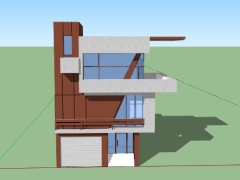 Sketchup nhà phố 3 tầng mới nhất