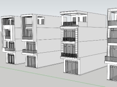 Sketchup nhà phố 4 tầng kích thước xây dựng 4.7x18.2m