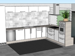 Sketchup nội thất phòng bếp model 3d
