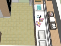 Sketchup nội thất phòng bếp mới phong cách
