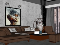 Sketchup nội thất phòng khách dựng model 3d đẹp mắt