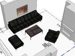 Sketchup thiết kế bản vẽ nội thất phòng khách 2021