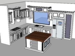 Sketchup thiết kế file nội thất phòng bếp
