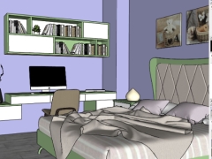 Sketchup thiết kế file nội thất phòng ngủ