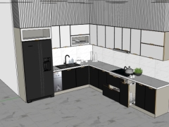 Sketchup thiết kế nội thất phòng bếp