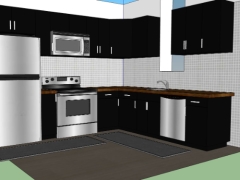 Sketchup thiết kế nội thất phòng bếp đẹp mắt