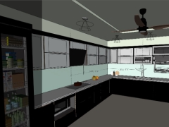 Sketchup thiết kế nội thất phòng bếp mới