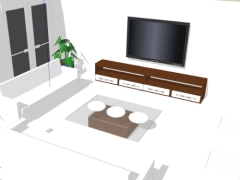 Sketchup thiết kế nội thất phòng khách đơn giản đẹp