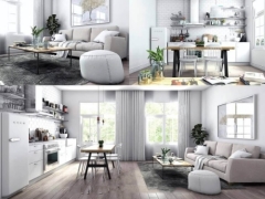 Sketchup thiết kế nội thất phòng khách | nội thất phòng bếp mô hình 3d