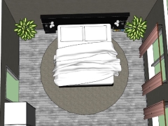 Sketchup thiết kế nội thất phòng ngủ 3d