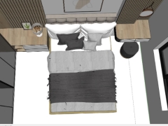 Sketchup thiết kế nội thất phòng ngủ 3d đẹp phong cách