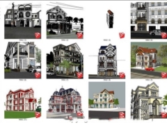 Sketchup trọn bộ 14 mẫu nhà phố biệt thự đẹp