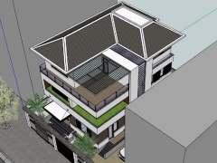 Tải dựng model .skp nhà biệt thự 3 tầng diện tích 12x16m