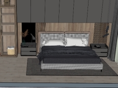 Tải free thiết kế nội thất phòng ngủ trên sketchup hiện đại