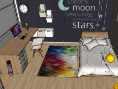 Tải model sketchup nội thất phòng ngủ cực đẹp