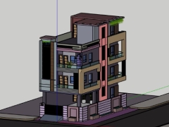 Tải nhà phố 4 tầng 6.8x13m model sketchup