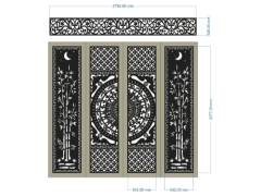 Tải thiết kế cổng cnc trúc và trống đồng ô thoáng
