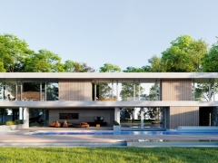 Thiết kế 3d sketchup villa nghỉ dưỡng 2 tầng diện tích thiết kế 15x33.5m