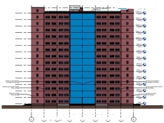 Thiết kế bản Revit 2014 Kiến trúc chung cư 14 tầng 1 trệt 1 hầm kích thước 45x60m