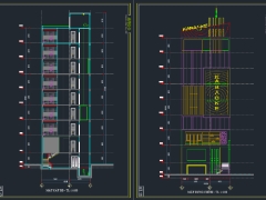 Thiết kế bản vẽ kiến trúc quán Karaoke 7 tầng kích thước 10.125x23.7m