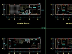 Thiết kế cad thiết kế nhà ở phố 4.5x14m (mđ+mc+mb+cầu thang)