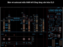 Thiết kế cad thiết kế thiết kế cổng làng văn hóa cl5