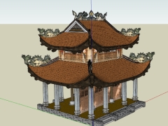 Thiết kế chùa miền bắc file sketchup
